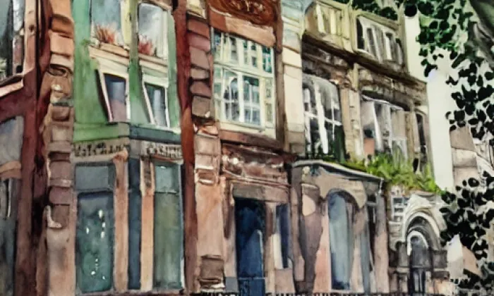 Kostel Neposkvrněného početí Panny Marie (Teplá) – akvarel