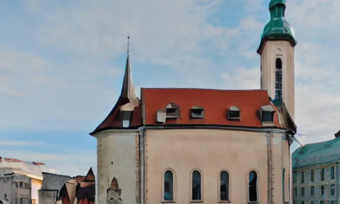 kostel Neposkvrněného početí Panny Marie (Prace) – akvarel