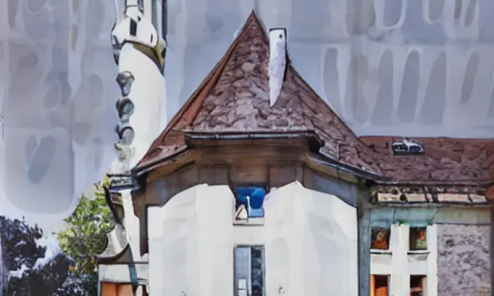 kostel Panny Marie Královny (Hrušovany u Brna) – akvarel