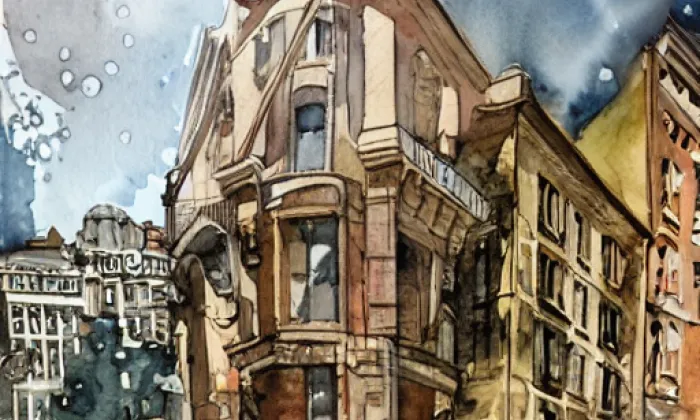 Kostel Panny Marie Matky ustavičné pomoci – akvarel