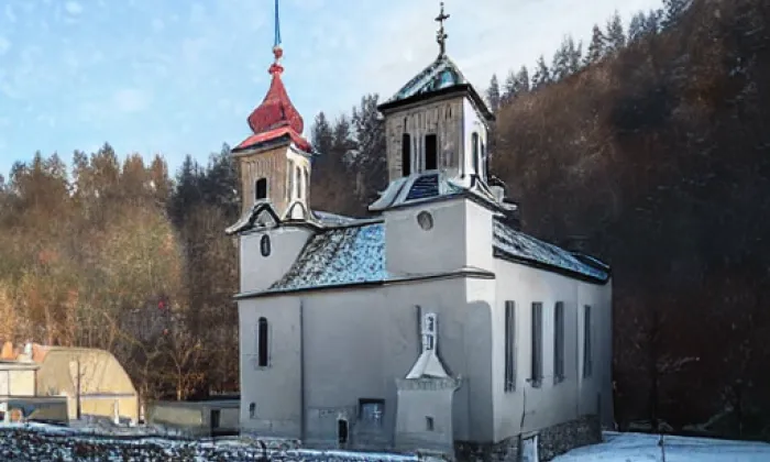 Kostel Panny Marie pod Skalou – winter
