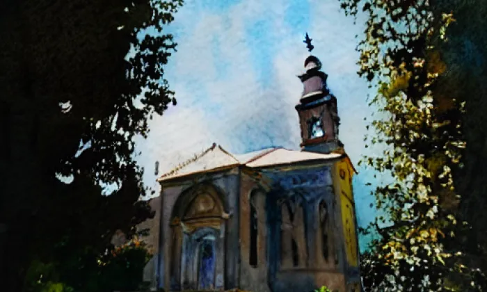 Kostel Panny Marie Pomocné (Teplice nad Metují) – akvarel