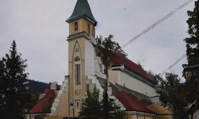 kostel Panny Marie Pomocnice (Skalice nad Svitavou) – noc