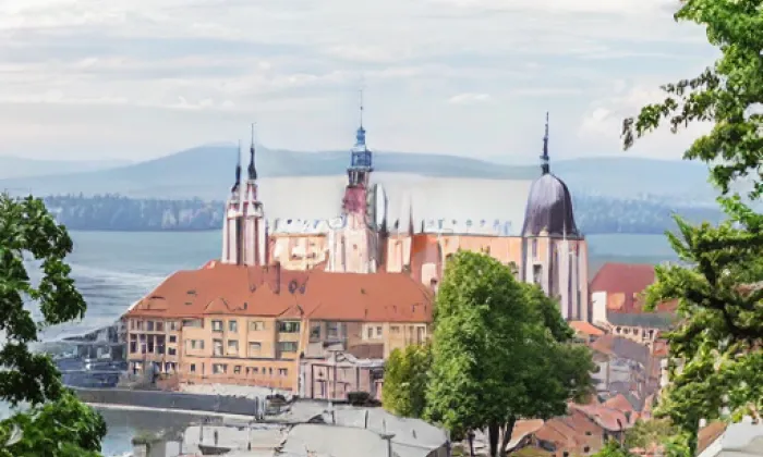 kostel Panny Marie Pomocnice křesťanů (Zlín) – akvarel