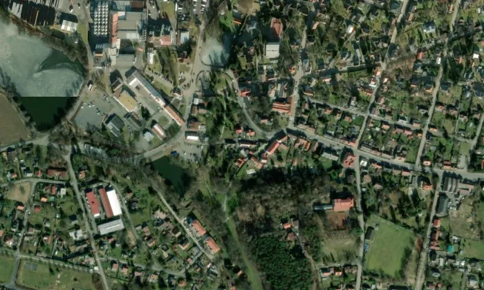 Kostel Panny Marie Sněžné – letecký pohled