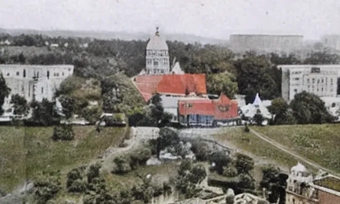 kostel Panny Marie Sněžné (Velké Kunětice) – akvarel