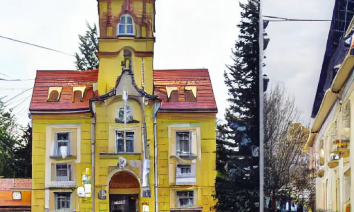 kostel Povýšení sv. Kříže – akvarel