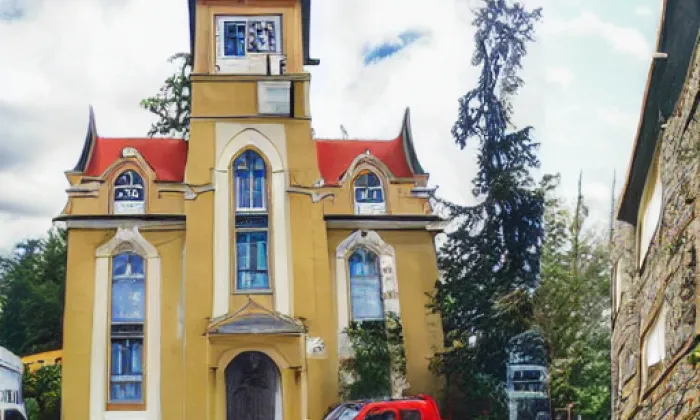 kostel Povýšení sv. Kříže – noc