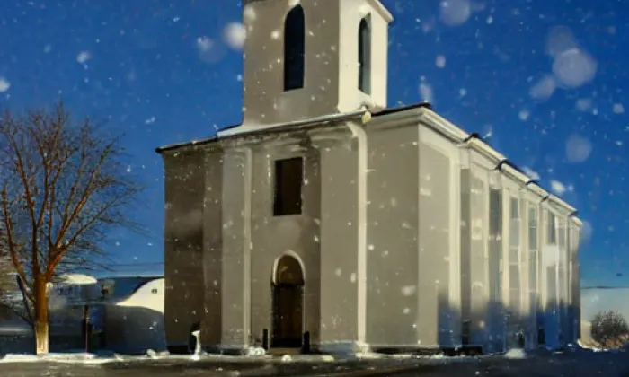 kostel Povýšení svatého Kříže (Chotíkov) – winter