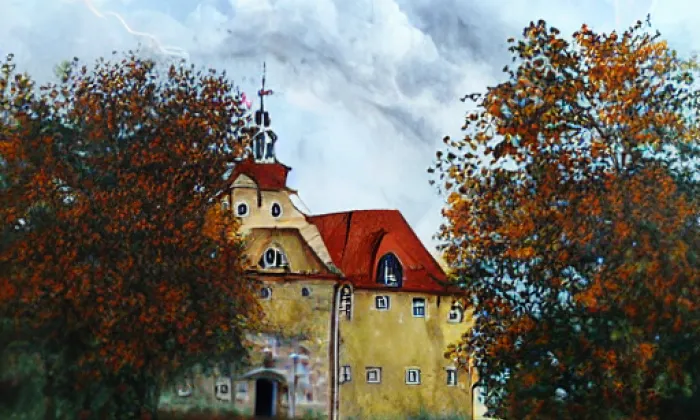 Kostel Povýšení svatého Kříže (Dolní Bělá) – autumn