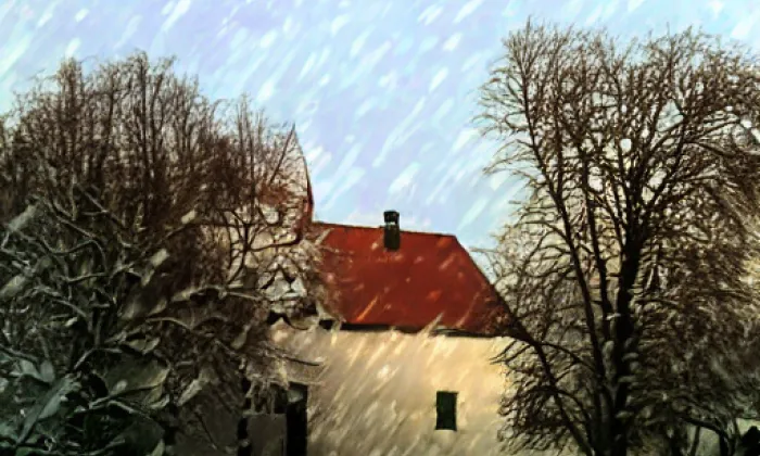 Kostel Povýšení svatého Kříže (Dolní Bělá) – winter