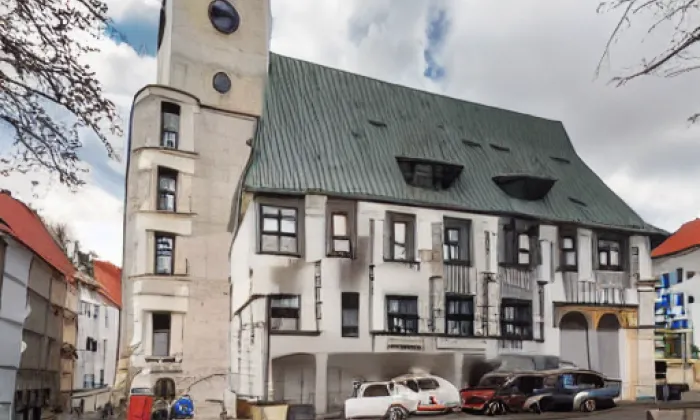 kostel Povýšení svatého Kříže (Doubravník) – noc