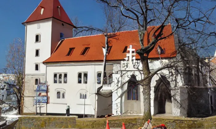 kostel Povýšení svatého Kříže (Drásov) – akvarel