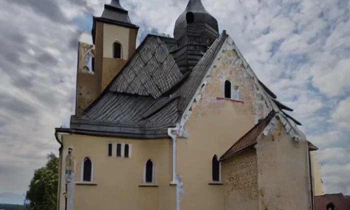 Kostel Povýšení svatého Kříže (Dubicko) – akvarel