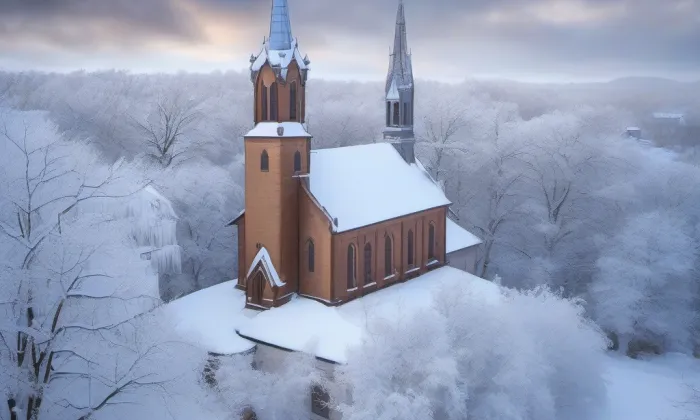 kostel Povýšení svatého Kříže (Františkovy Lázně) – zima