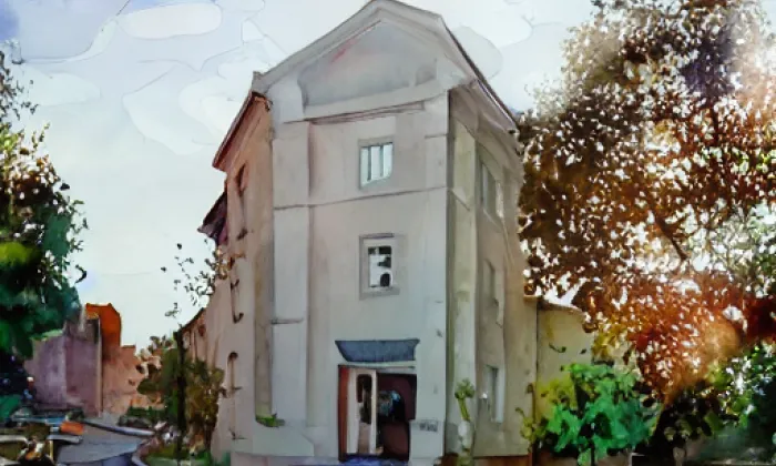 Kostel Povýšení svatého Kříže (Koloděje) – akvarel