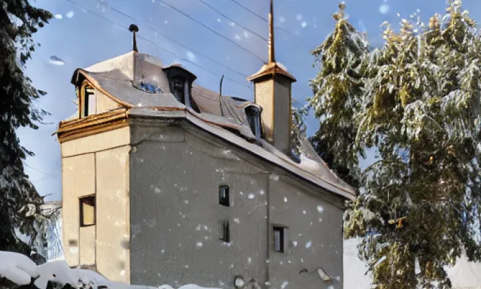 Kostel Povýšení svatého Kříže (Loukovec) – winter