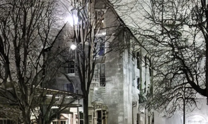 kostel Povýšení svatého Kříže (Moravský Beroun) – noc