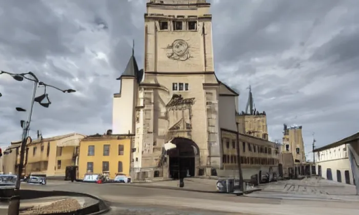 Kostel Povýšení svatého Kříže (Uhřínov) – akvarel