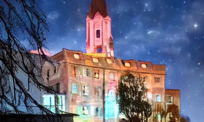 Kostel Povýšení svatého Kříže (Veselí nad Lužnicí I) – noc