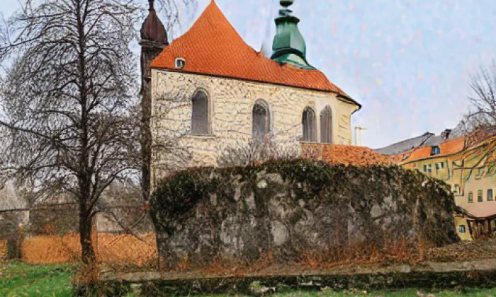 kostel Stětí svatého Jana Křtitele (Cvrčovice) – akvarel