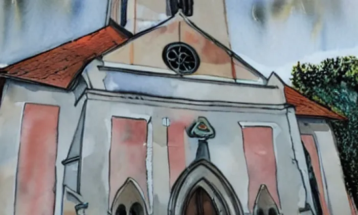 kostel svaté Anny (Žarošice) – akvarel