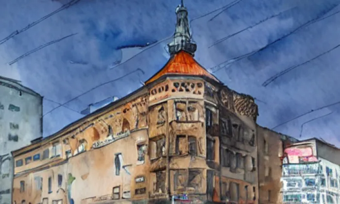 Kostel svaté Anny (Žižkov) – akvarel