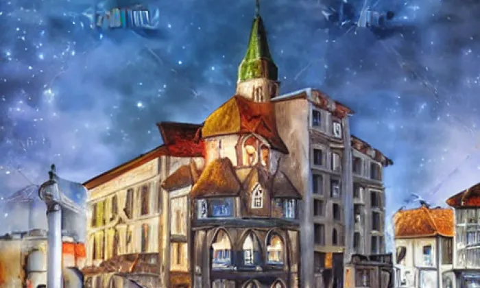 Kostel svaté Anny (Žižkov) – noc