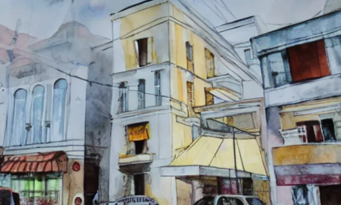 kostel svaté Anny (Holešov) – akvarel