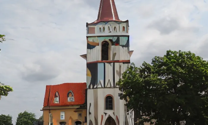 kostel svaté Anny (Jiřice u Miroslavi) – jaro