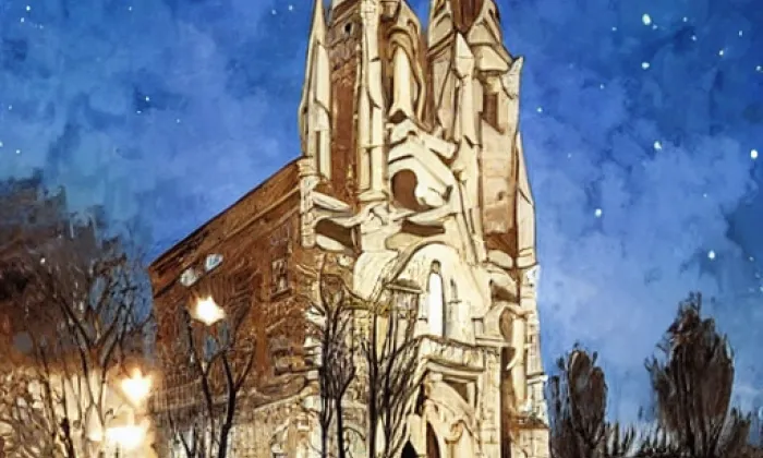 Kostel svaté Anny (Kukleny) – noc