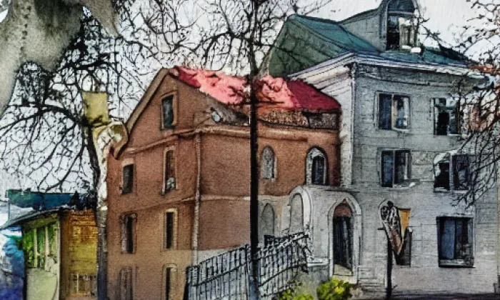kostel svaté Anny (Smrček) – akvarel