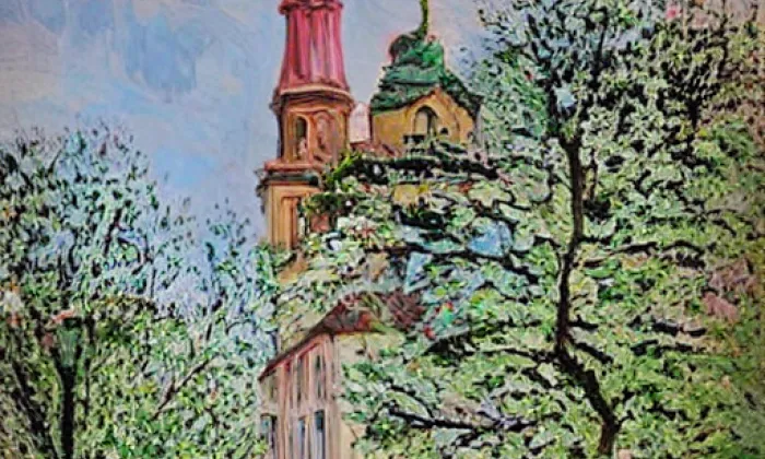 Kostel svaté Anny (Velká Hleďsebe) – jaro