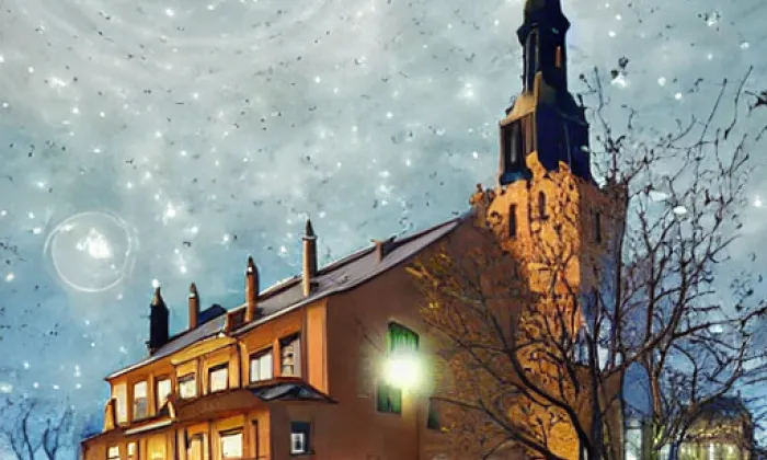 Kostel svaté Anny ve Verneřicích – noc