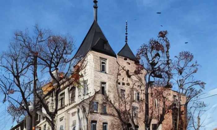 kostel svaté Barbory (Častohostice) – akvarel