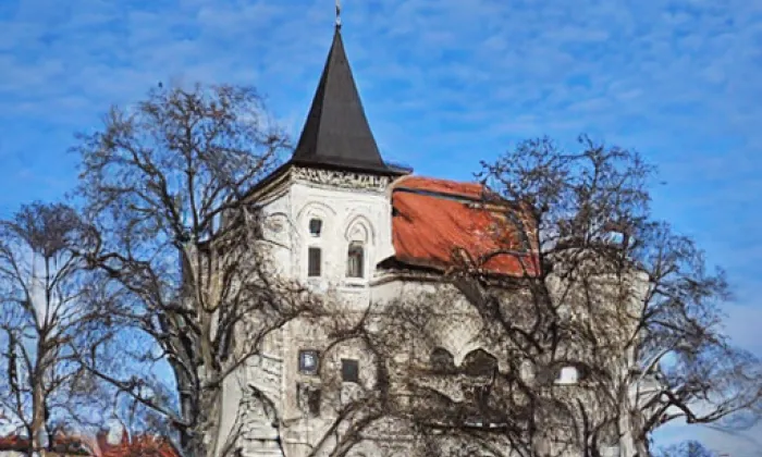 kostel svaté Barbory (Častohostice) – noc