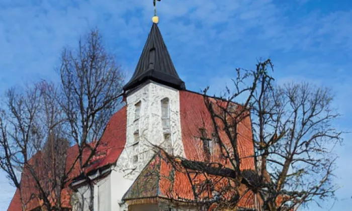 kostel svaté Barbory (Častohostice) – zima