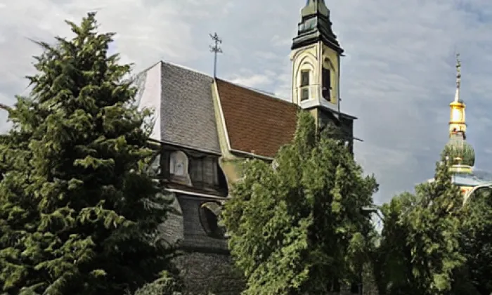 Kostel svaté Barbory (Louky) – zima