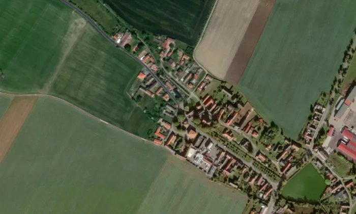 Kostel svaté Kateřiny – letecký pohled