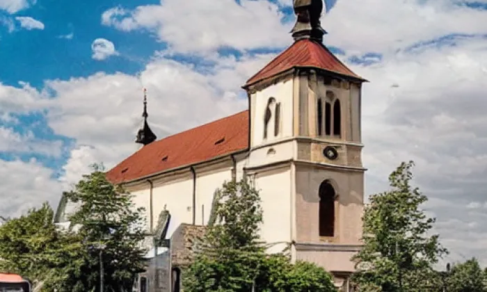 Kostel svaté Kateřiny (České Meziříčí) – akvarel