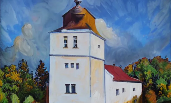 kostel svaté Kateřiny (Bavory) – autumn