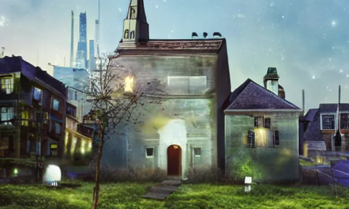 kostel svaté Kateřiny (Hartmanice) – noc