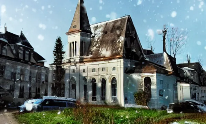 kostel svaté Kateřiny (Hartmanice) – zima
