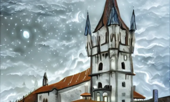 kostel svaté Kateřiny (Hořice na Šumavě) – noc