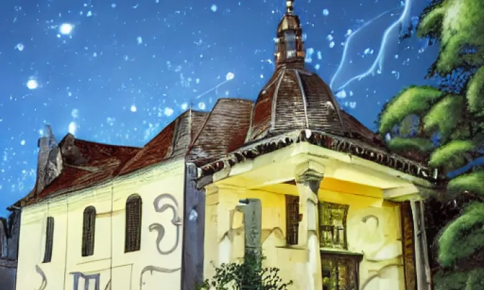 Kostel svaté Kateřiny (Kněžice) – noc