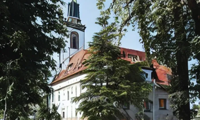 kostel svaté Kateřiny (Nové Město pod Smrkem) – jaro