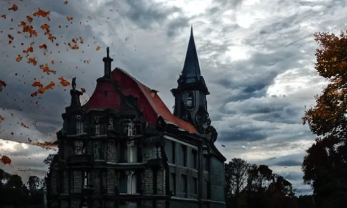 Kostel svaté Kateřiny (Slezské Rudoltice) – podzim