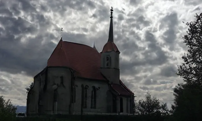 Kostel svaté Kateřiny (Slezské Rudoltice) – noc