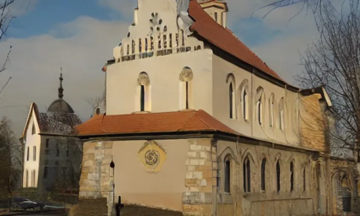 kostel svaté Kateřiny (Višňová) – akvarel