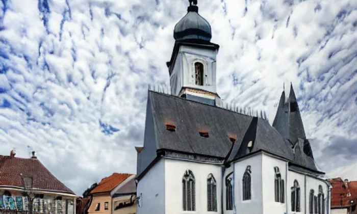 Kostel svaté Kateřiny Alexandrijské (Volary) – noc